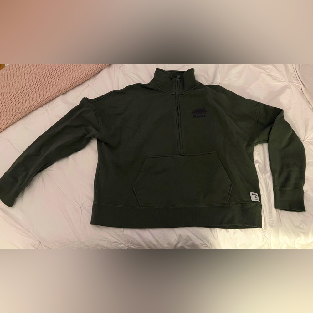 Roots Cropped-length Quarter Zip sweater